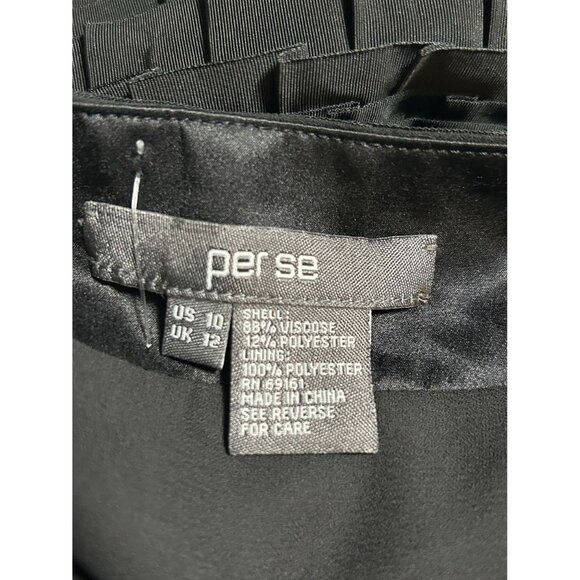 Per Se Black Textured Layered Skirt Size 10 US/12 UK - Picture 4 of 8